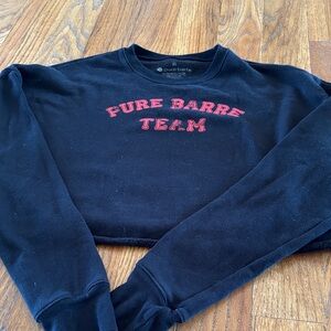 Pure Barre Black Crewneck Sweater with Red Lettering